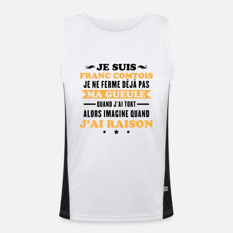 Franc comtois je ferme pas ma gueule franche comté Débardeur respirant contrasté Homme 