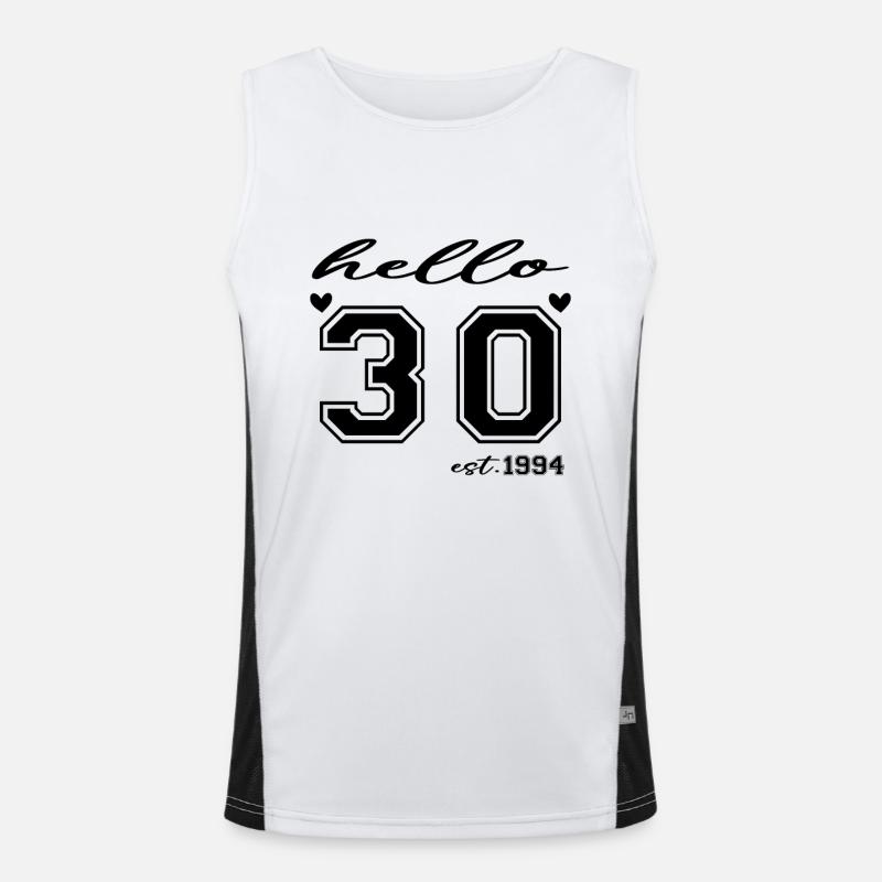 Hello 30 est 1994 - Men's Functional Contrast Tank Top - white/black