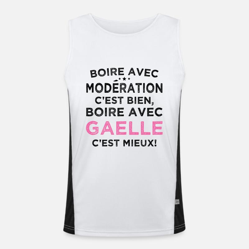 Super Gaelle humorous aperitif drinking with Gaelle Men's Functional Contrast Tank Top 