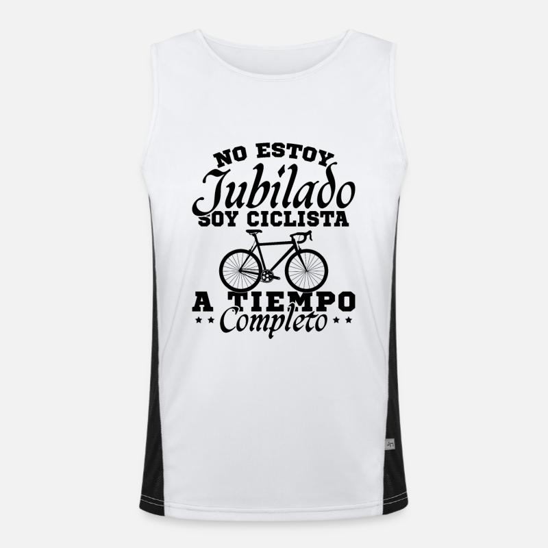 Ich bin Vollzeit-Radfahrer Funktionelles Kontrast-Tank Top für Männer 