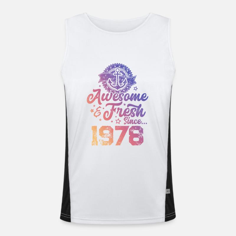 1978 awesome fresh Men's Functional Contrast Tank Top 
