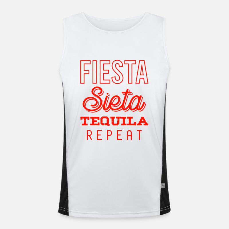 fiesta sieta tequila repeat Men's Functional Contrast Tank Top 