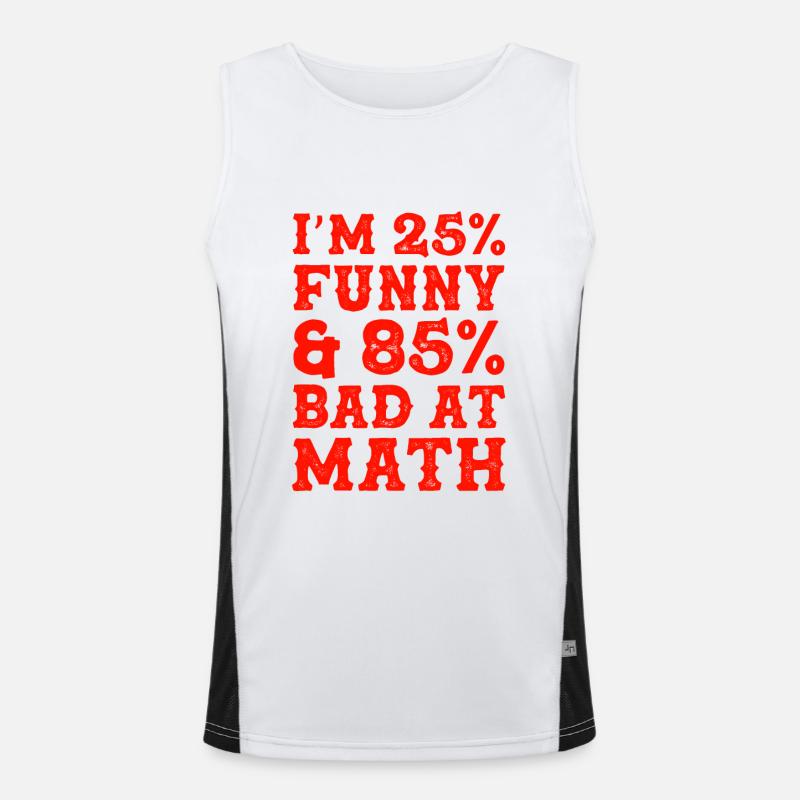 funny math mathematics Men's Functional Contrast Tank Top 