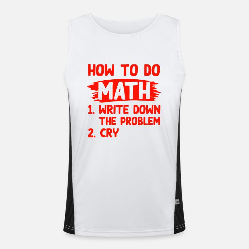 mathematics problem - Men's Functional Contrast Tank Top  - white/black