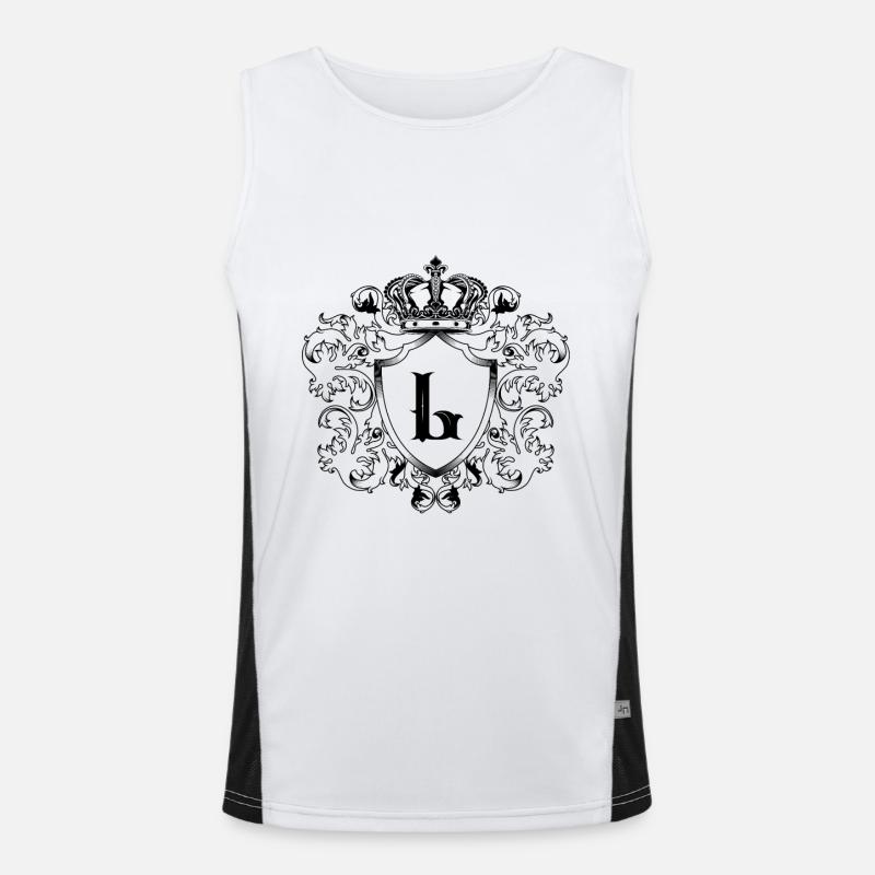 L Buchstabe Wappen Funktionelles Kontrast-Tank Top für Männer 