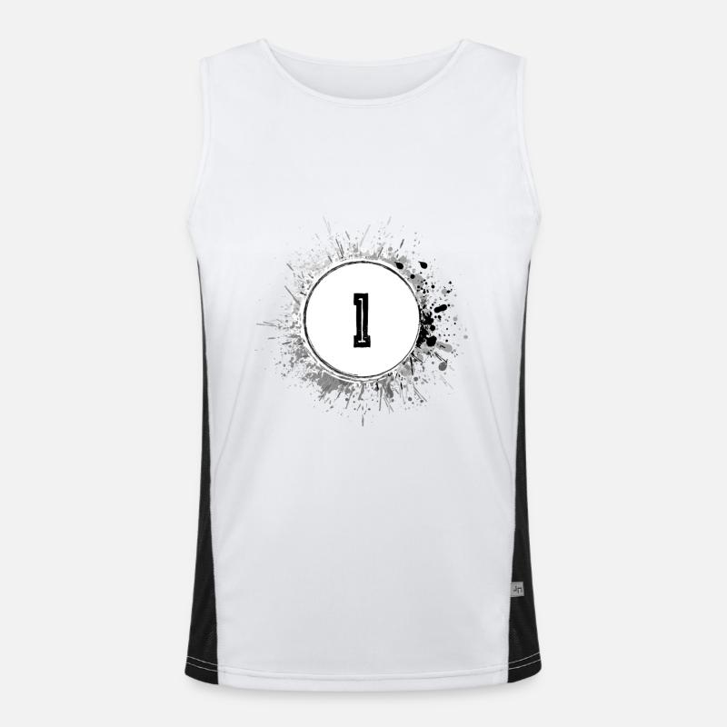 1 tall dab - Funksjonell kontrast-singlet for menn  - hvit/svart