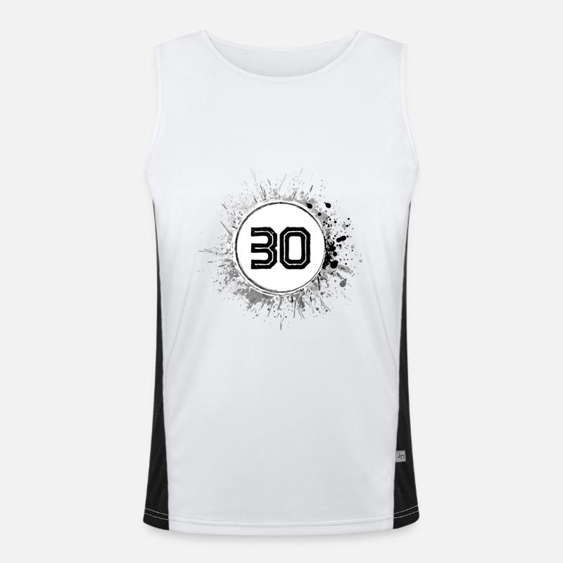 30 Zahl Klecks Funktionelles Kontrast-Tank Top für Männer 