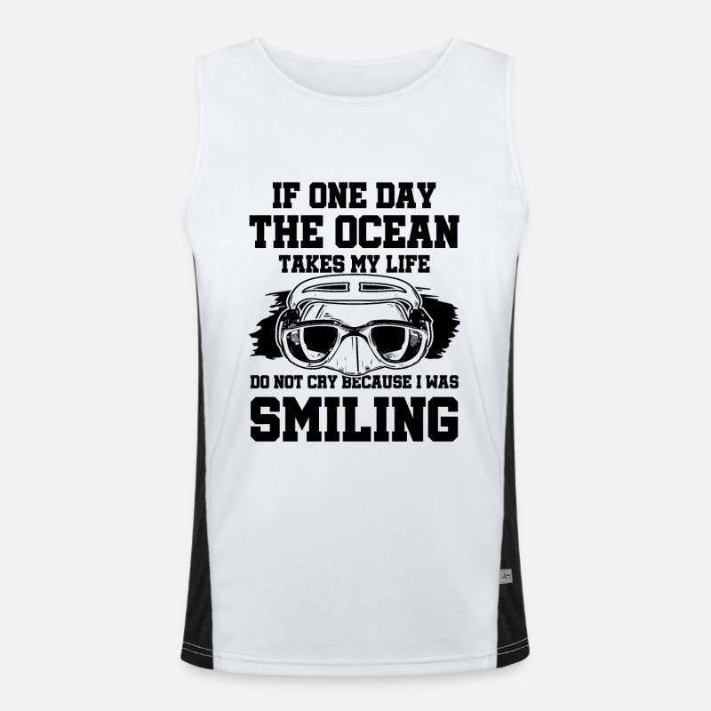 Diving Smile Saying Men's Functional Contrast Tank Top 