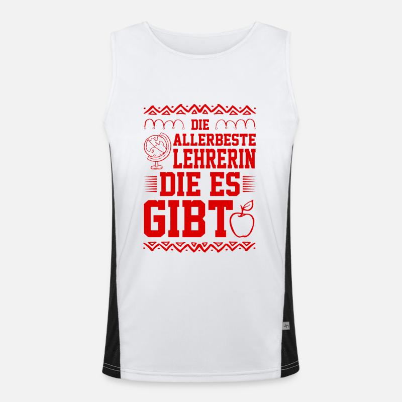 Allerbeste Lehrerin Funktionelles Kontrast-Tank Top für Männer 
