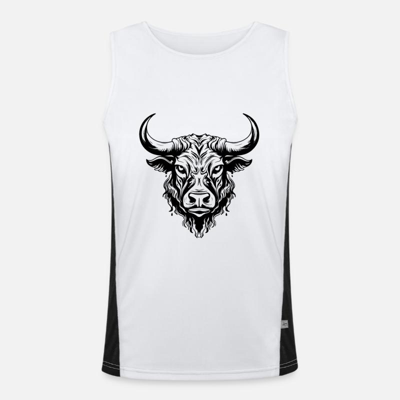 Bulle Kopf Stier Taurus Funktionelles Kontrast-Tank Top für Männer 