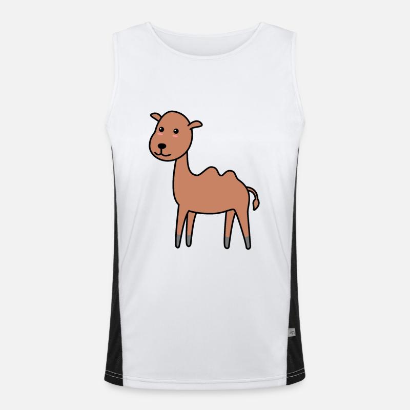 Camel Comic - Men's Functional Contrast Tank Top  - white/black