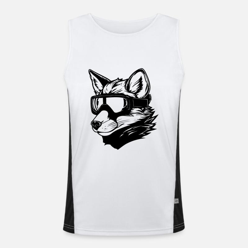 Fuchs Snowboard Ski Goggles - Men's Functional Contrast Tank Top  - white/black