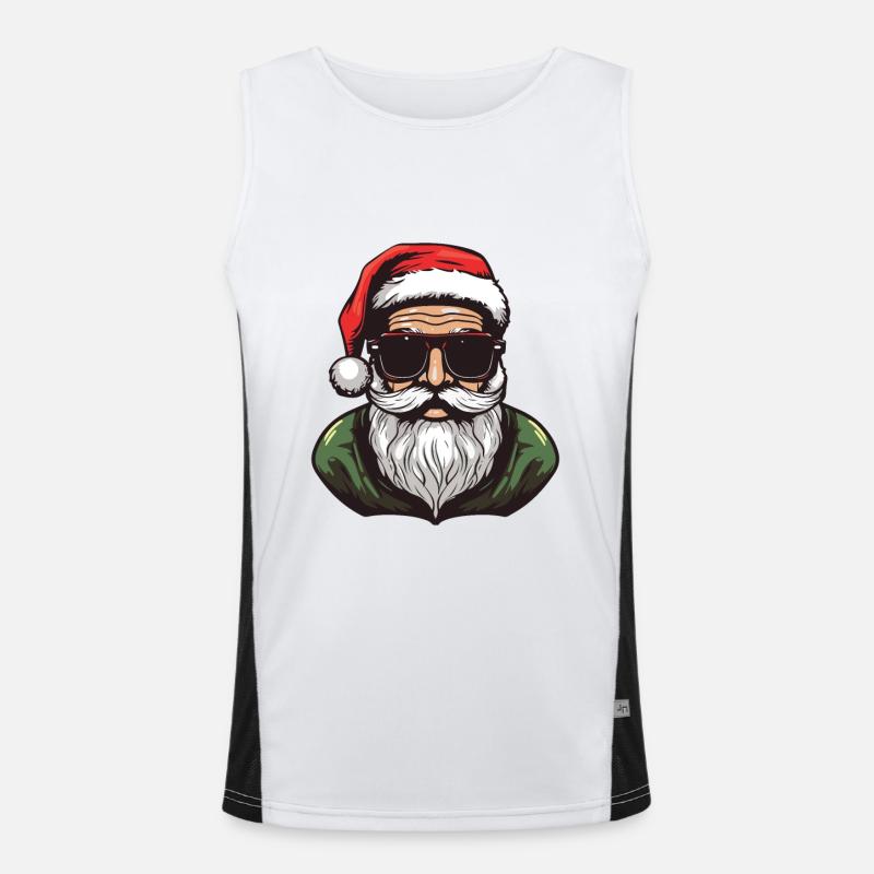 Weihnachtsmann Cool Santa Funktionelles Kontrast-Tank Top für Männer 