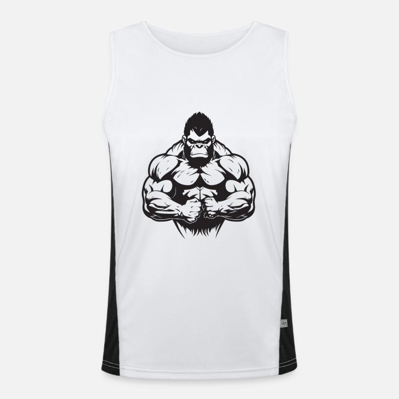 Gorille Muscles De Musculation Débardeur respirant contrasté Homme 