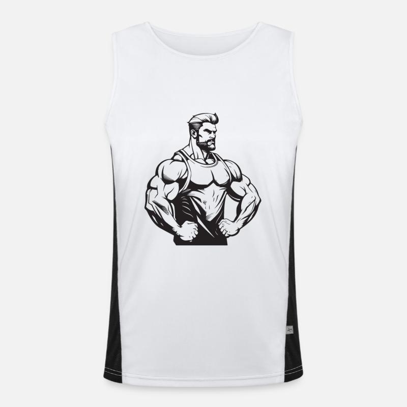 Man Muscles Bodybuilding Men's Functional Contrast Tank Top 