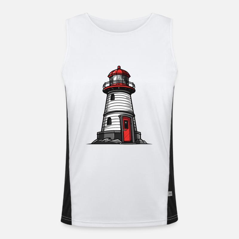 Leuchtturm Symbol Funktionelles Kontrast-Tank Top für Männer 
