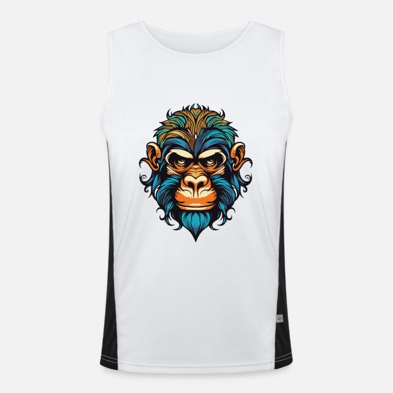 Affe Kopf Funktionelles Kontrast-Tank Top für Männer 