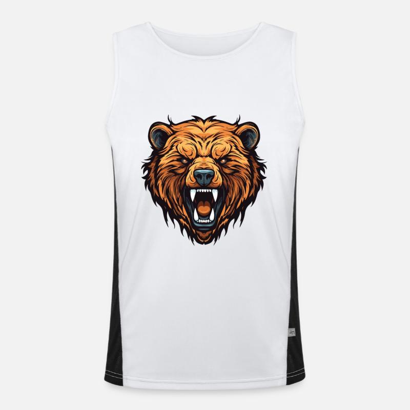 Bär Kopf Funktionelles Kontrast-Tank Top für Männer 