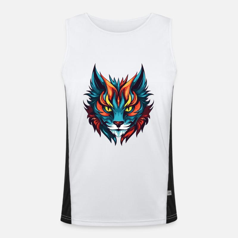 Katze Symbol Kopf Funktionelles Kontrast-Tank Top für Männer 