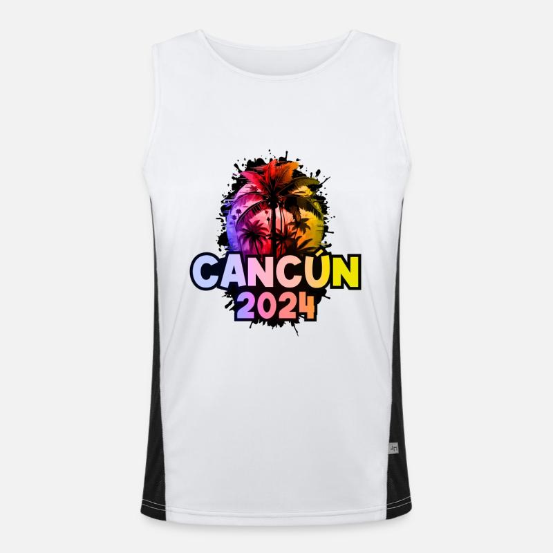 Cancun 2024 Urlaub Bunt Funktionelles Kontrast-Tank Top für Männer 