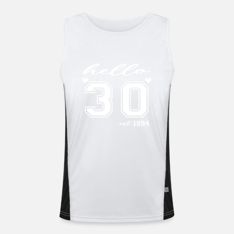 Hello 30 est 1994 - Men's Functional Contrast Tank Top  - white/black