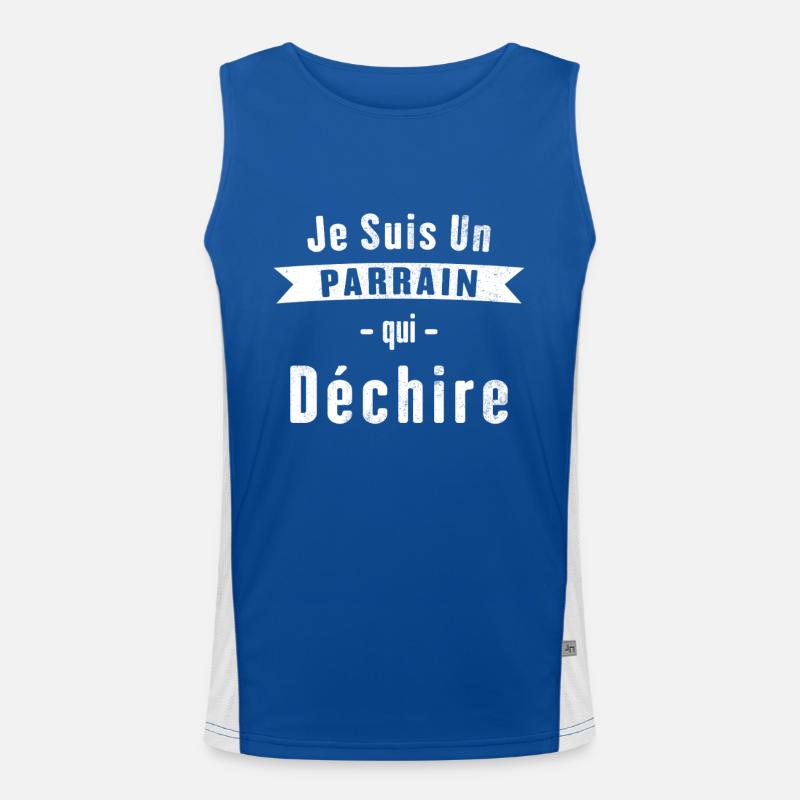 Parrain qui déchire Idée cadeau Débardeur respirant contrasté Homme 