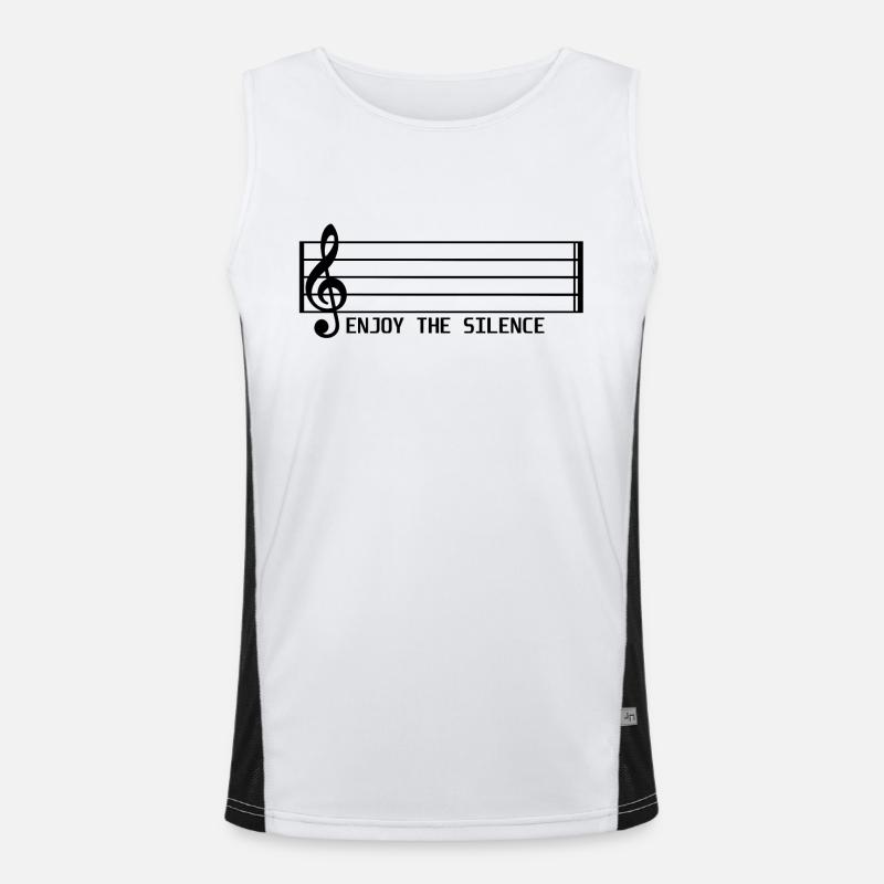 Profitez de l'idée de cadeau de chemise de note de musique de silence Débardeur respirant contrasté Homme 