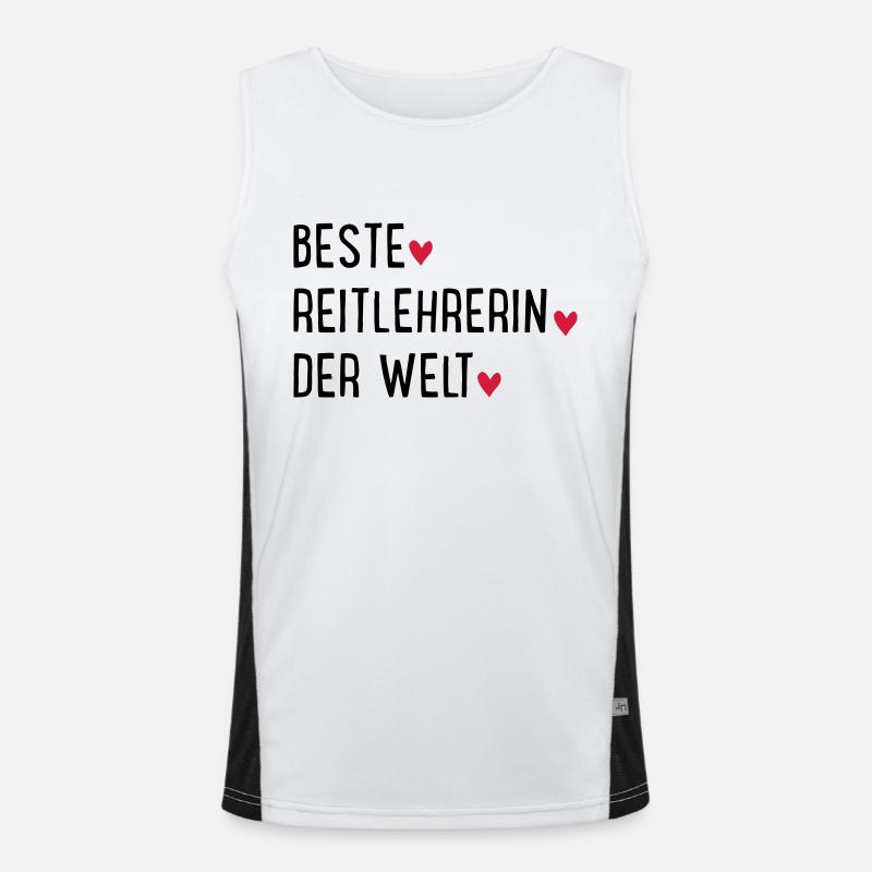 Beste Reitlehrerin der Welt Funktionelles Kontrast-Tank Top für Männer 