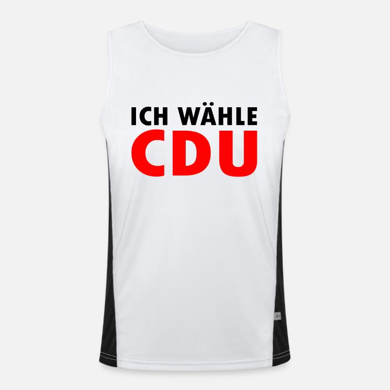 Ich wähle cdu Funktionelles Kontrast-Tank Top für Männer 