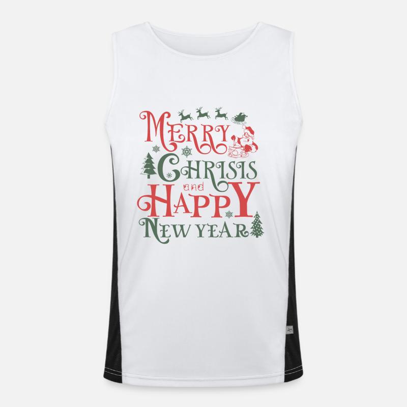 Joyeuse crise et bonne année Débardeur respirant contrasté Homme 