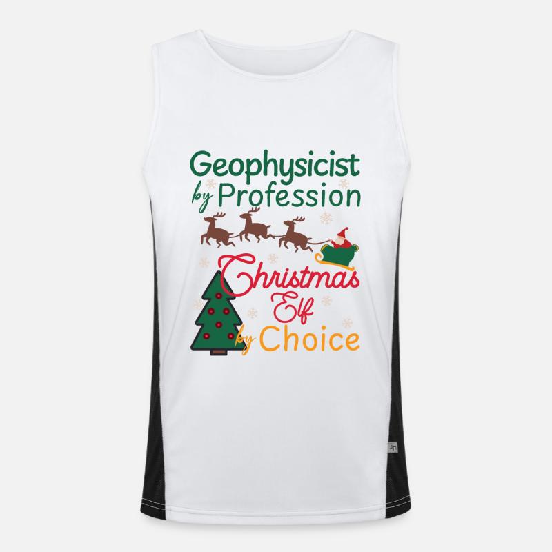 Geophysicist Christmas xmas Elf Geophysics Men's Functional Contrast Tank Top 