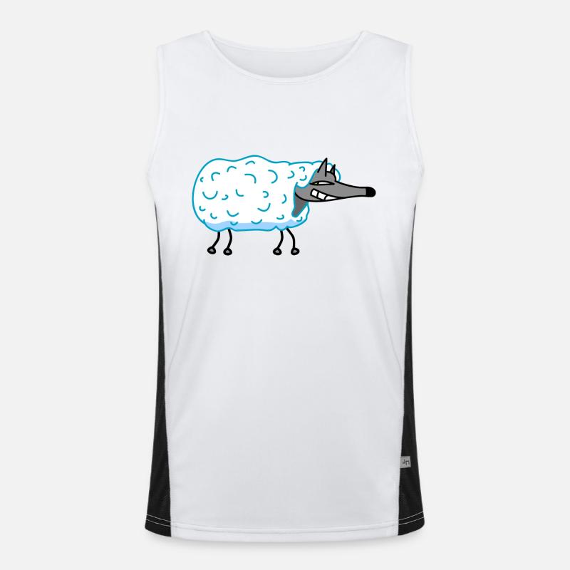 Wolf im Schafspelz Funktionelles Kontrast-Tank Top für Männer 