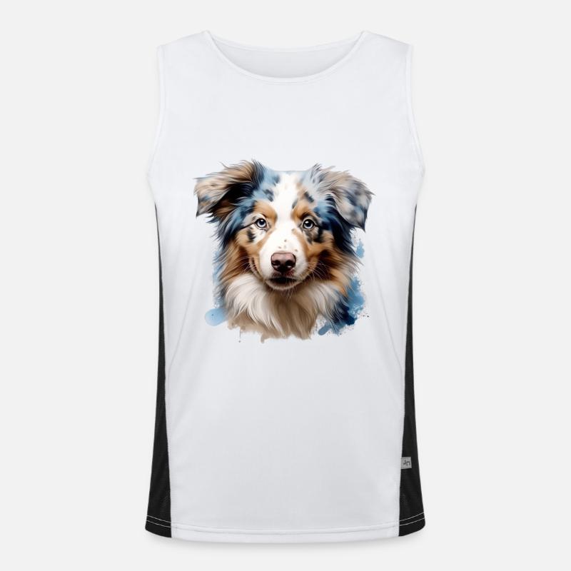 Austrailianischer Schäferhund Funktionelles Kontrast-Tank Top für Männer 