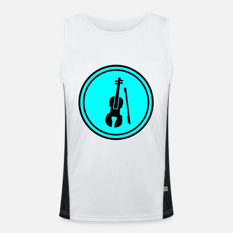 Violin icon icon - Men's Functional Contrast Tank Top  - white/black