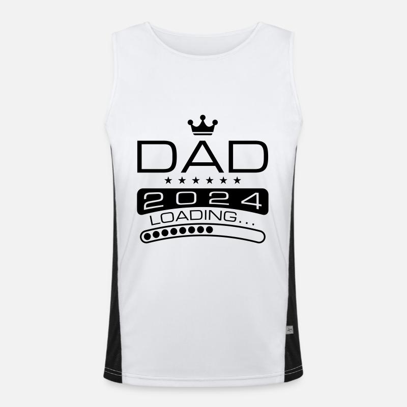 Dad 2024 Loading Papa - Men's Functional Contrast Tank Top  - white/black