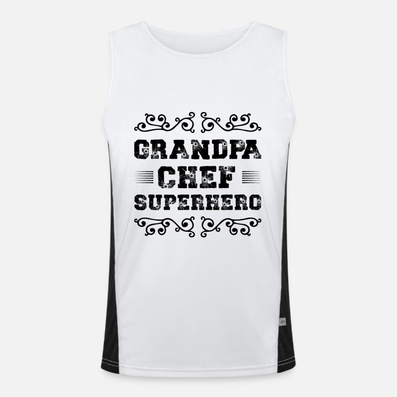 Opa Chef Superheld Funktionelles Kontrast-Tank Top für Männer 
