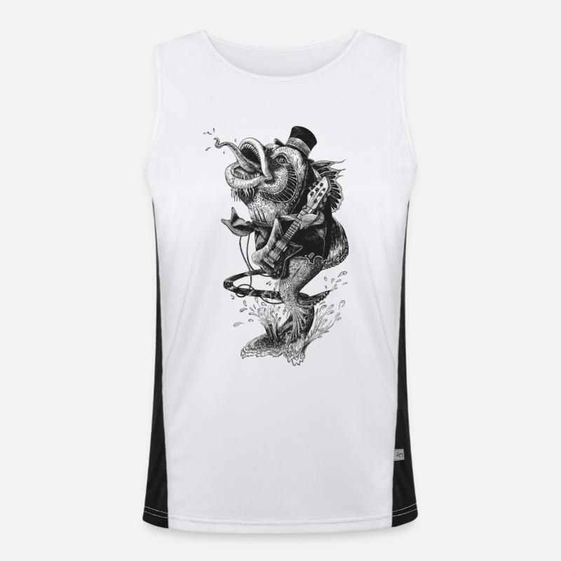 Fish 'n Roll schwarz Funktionelles Kontrast-Tank Top für Männer 