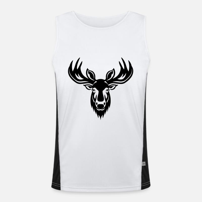Moose Head - Men's Functional Contrast Tank Top  - white/black