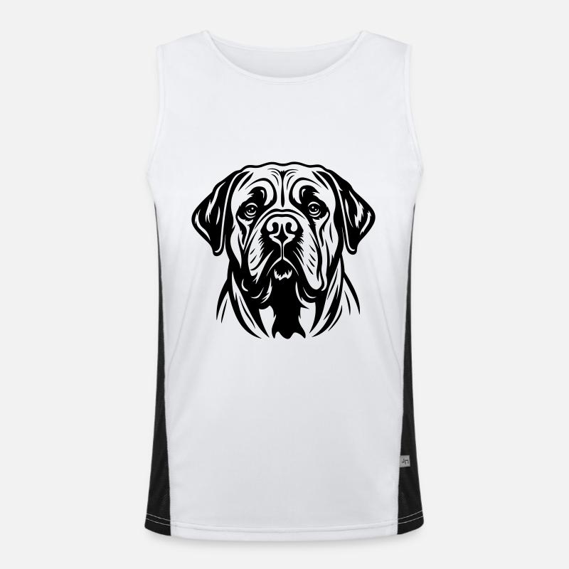 Tête de chien Mastiff Débardeur respirant contrasté Homme 