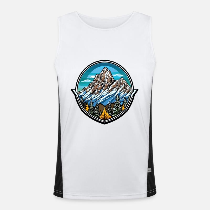 Berge Symbol Bergsteigen Funktionelles Kontrast-Tank Top für Männer 