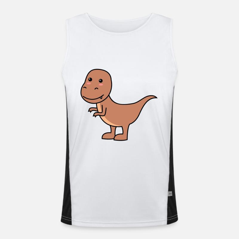 Dinosaur T-Rex Comic - Men's Functional Contrast Tank Top - white/black