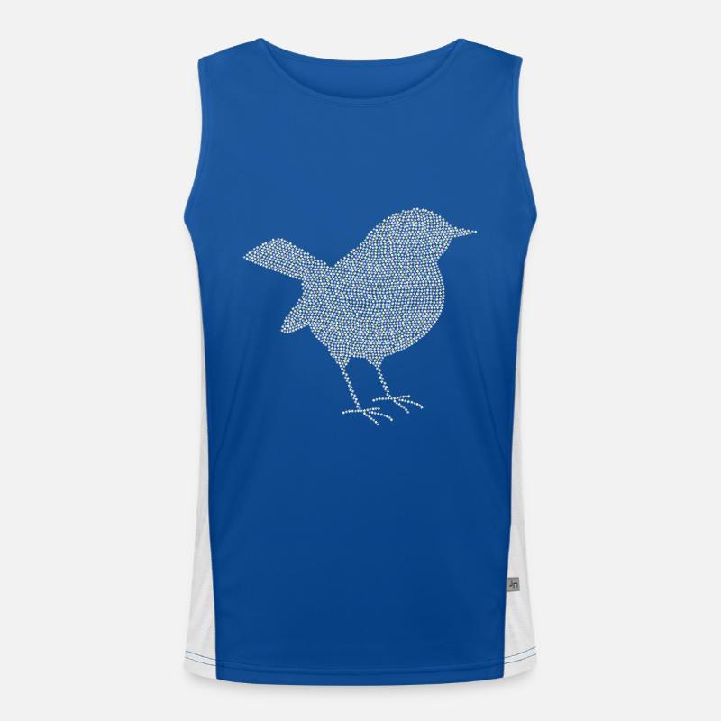 Frühling | Spring | Blume | Blüten | Vogel | Spatz Funktionelles Kontrast-Tank Top für Männer 