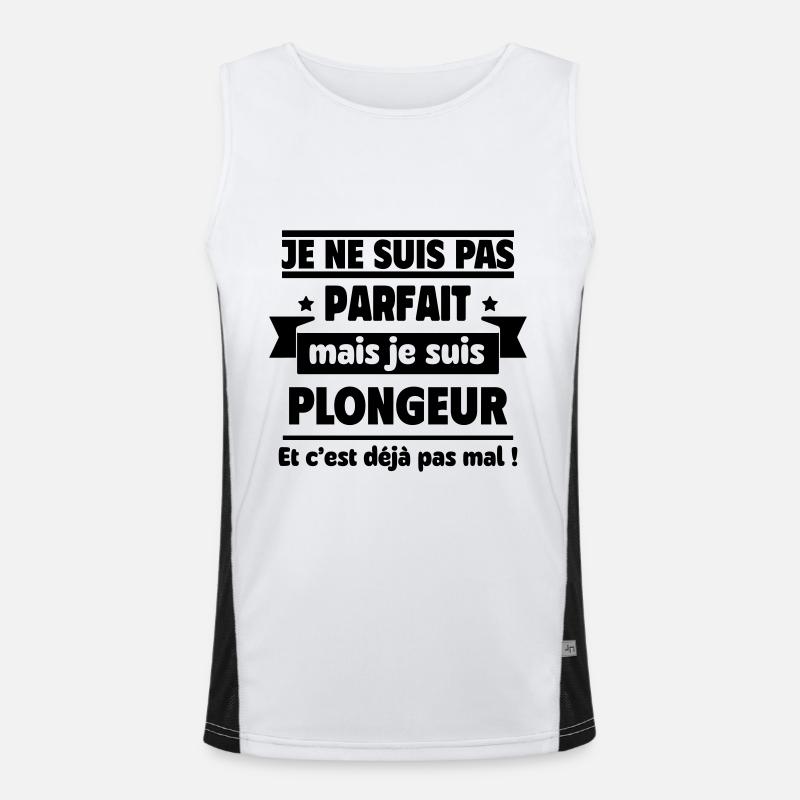 Pas parfait, mais plongeur,plongée Débardeur respirant contrasté Homme 