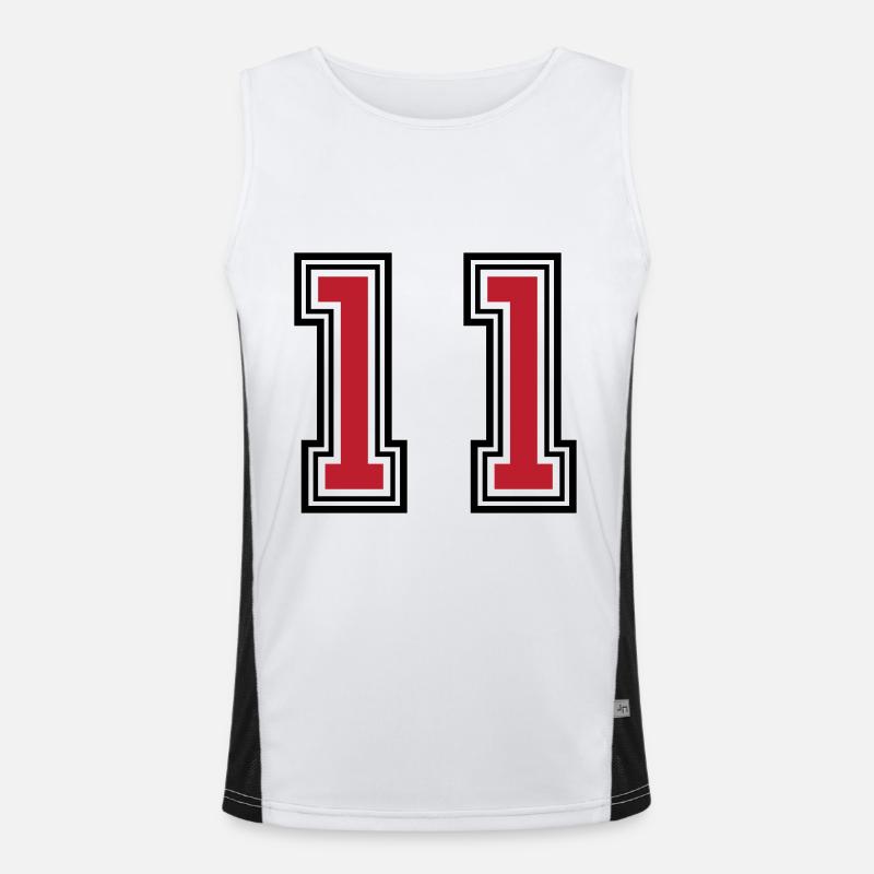 11 Zahl symbol Funktionelles Kontrast-Tank Top für Männer 