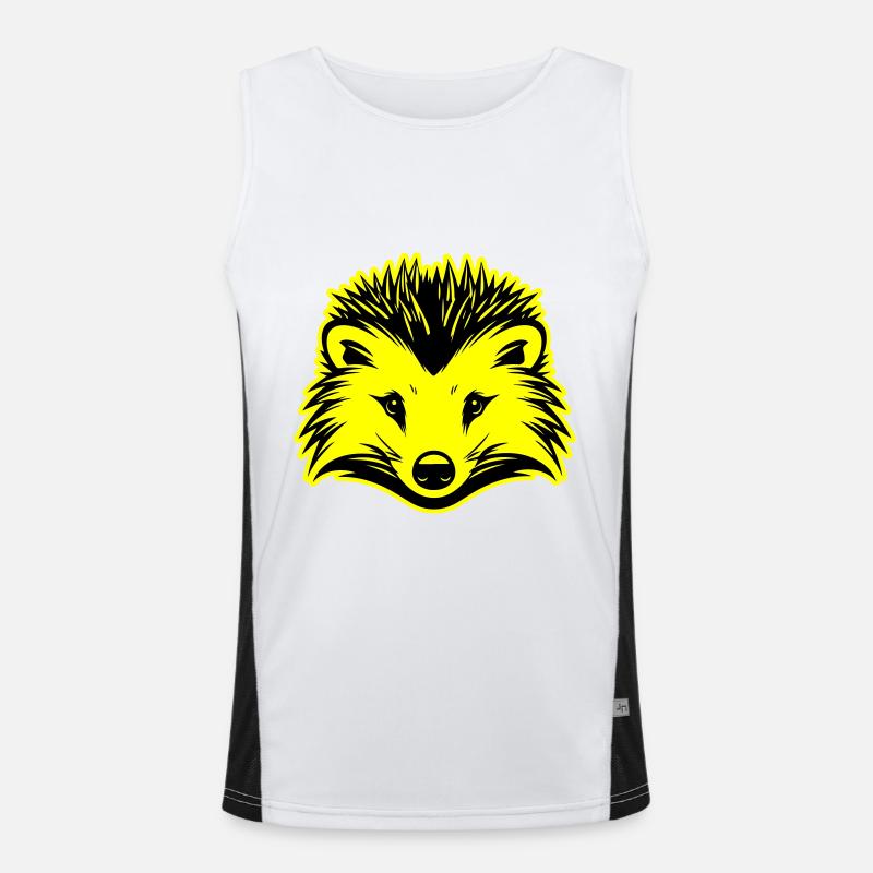 Hedgehog animal Men's Functional Contrast Tank Top 