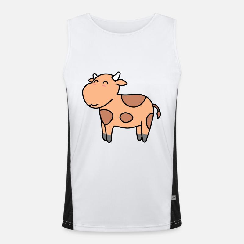 Kuh Comic Tier Funktionelles Kontrast-Tank Top für Männer 