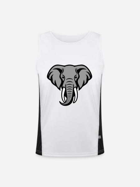 Tête d’éléphant - Débardeur respirant contrasté Homme - blanc/noir