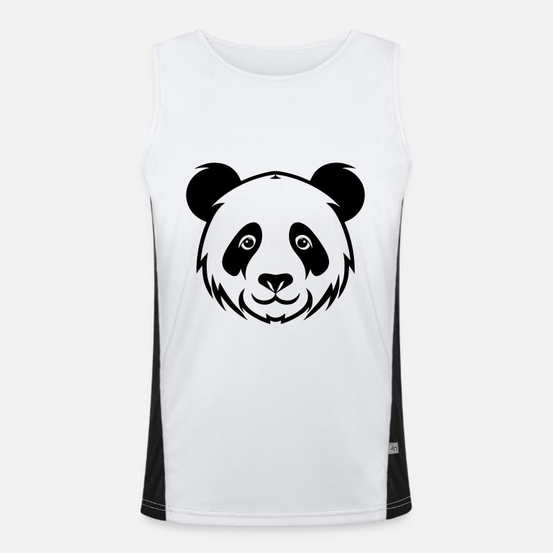 Panda Kopf Funktionelles Kontrast-Tank Top für Männer 