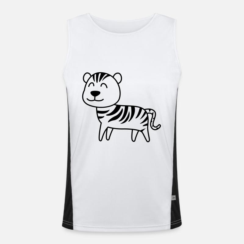 Tiger Comic Animal - Men's Functional Contrast Tank Top  - white/black