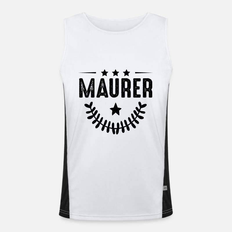 Bricklayer profession - Men's Functional Contrast Tank Top  - white/black
